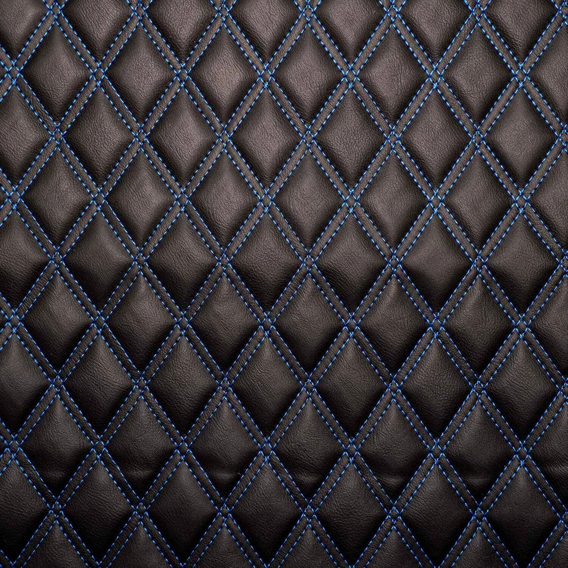 Leather Diamond Stitch Universal Mats With Heavy Duty Rubber Heel Pad
