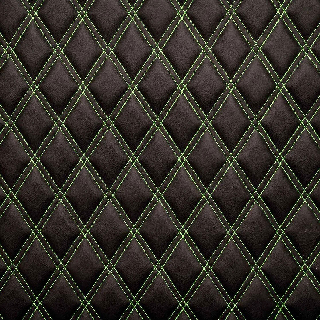 Leather Diamond Stitch Universal Mats With Heavy Duty Rubber Heel Pad