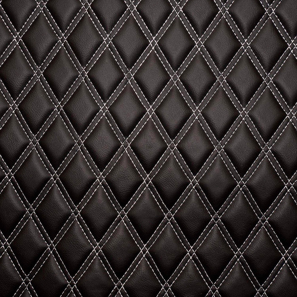 Leather Diamond Stitch Universal Mats With Heavy Duty Rubber Heel Pad