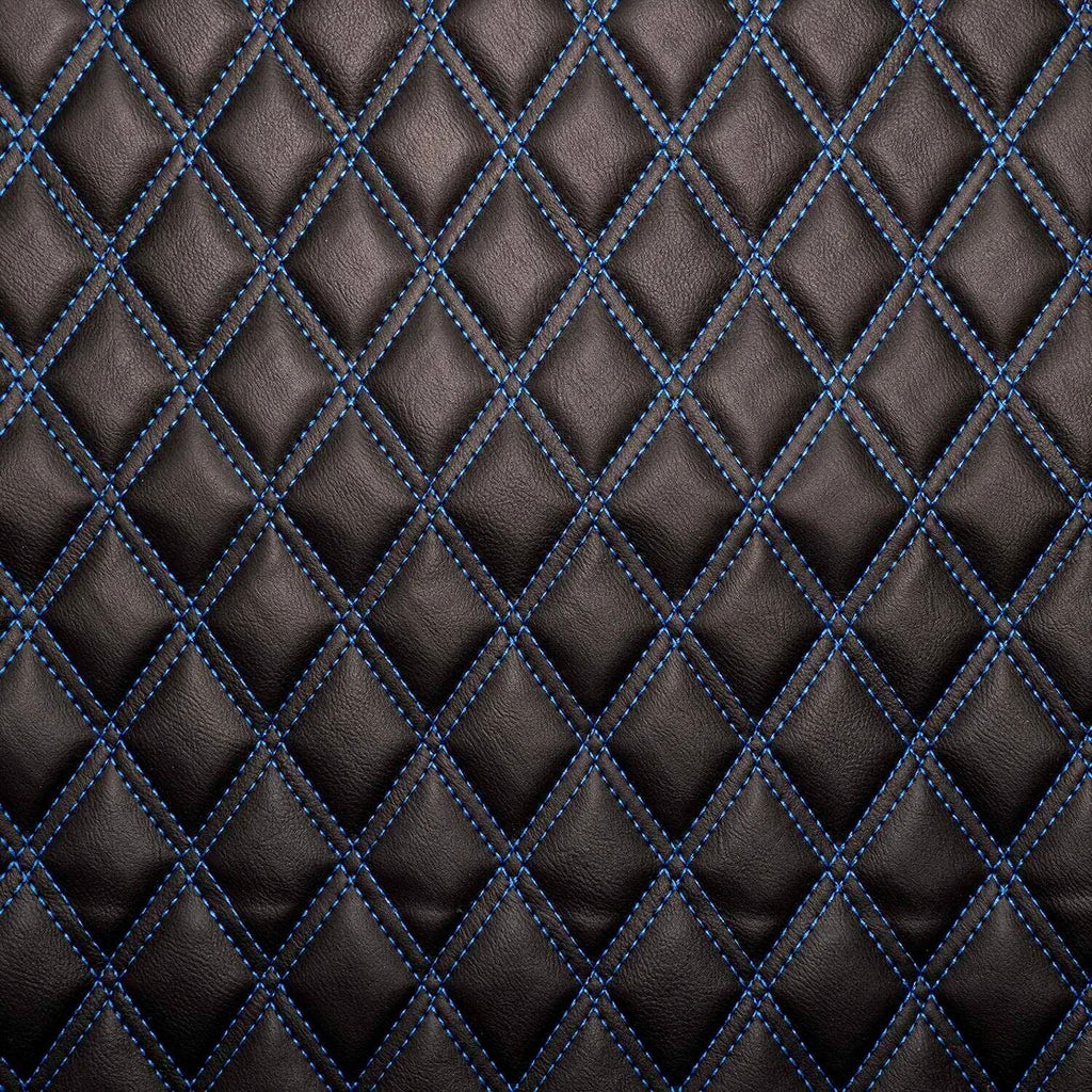 Leather Diamond Stitch Universal Mats With Heavy Duty Rubber Heel Pad