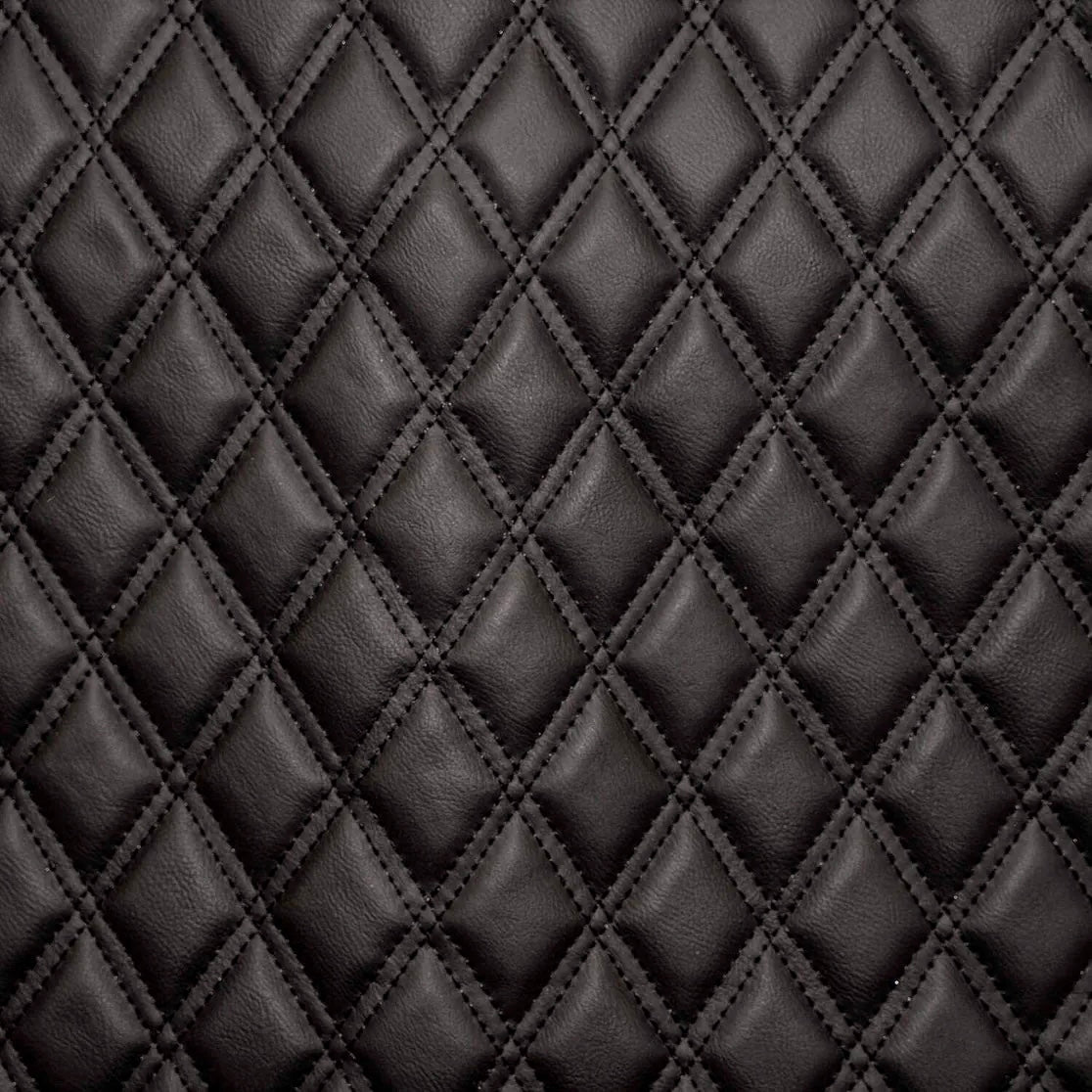 Leather Diamond Stitch Universal Mats With Heavy Duty Rubber Heel Pad