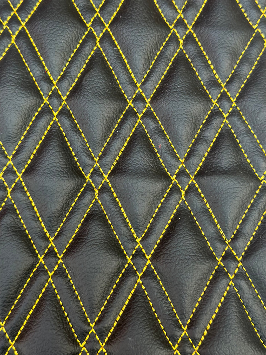 Leather Diamond Stitch Universal Mats With Heavy Duty Rubber Heel Pad