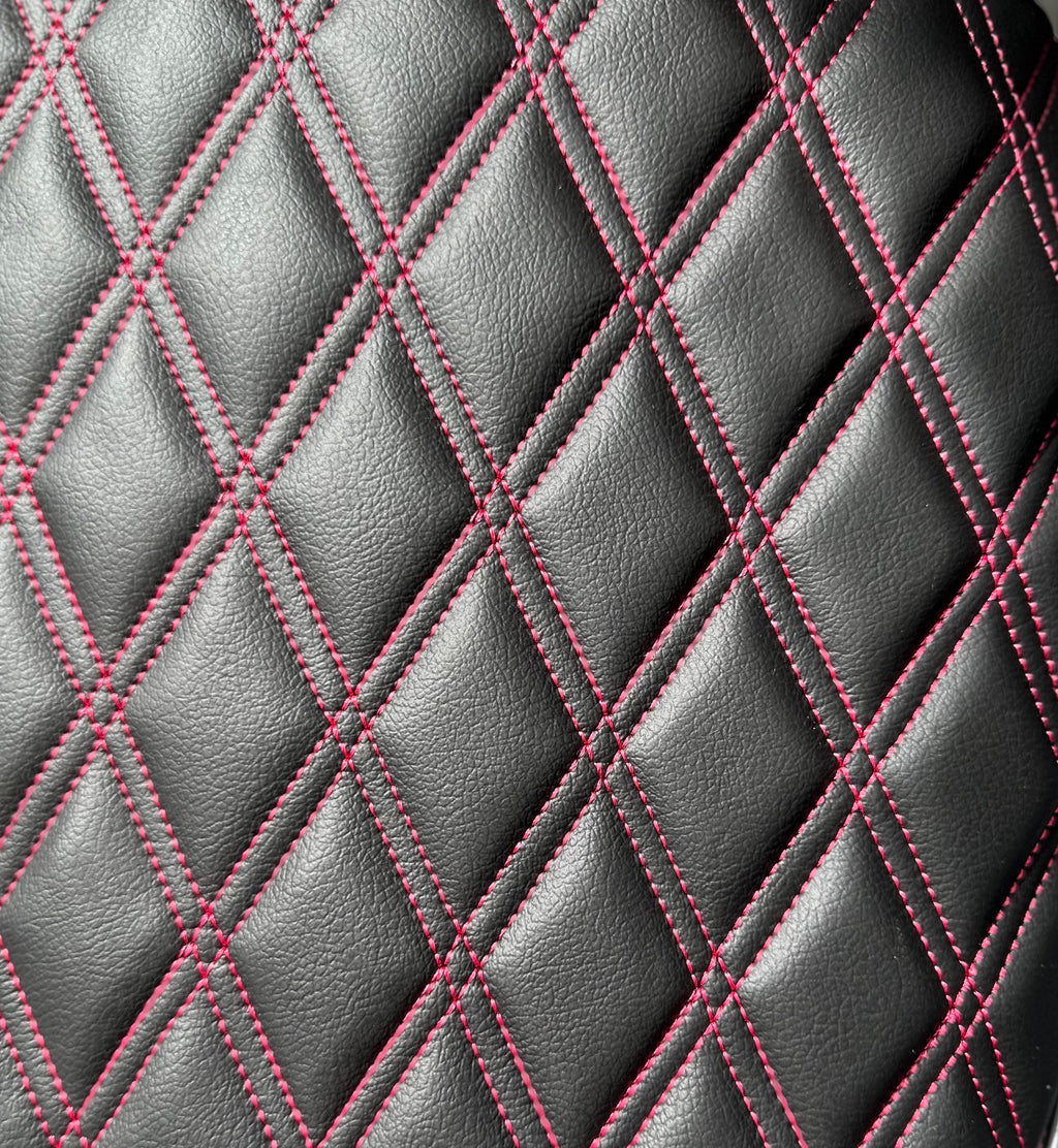 Leather Diamond Stitch Universal Mats With Heavy Duty Rubber Heel Pad